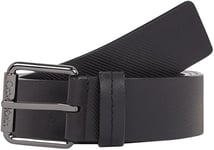 Calvin Klein Ceinture Homme Boucle Carrée en Cuir, Noir (Ck Black Diagonal), 120 cm