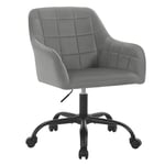 WOLTU Chaise de Bureau, Chaise Coiffeuse, Chaise d'Ordinateur Ergonomique, Chaise à roulettes Réglable en Hauteur, Chaise Pivotante, Siège Rembourré, en Velours, Gris foncé+Noir, BS165dgr