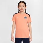 Chelsea Tränings T-Shirt Dri-FIT Strike - Apricot/Navy/Orange Barn - Nike, storlek S: 128-137 cm