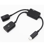 Slitstark Micro USB-konverteringskabel 2 i 1 OTG Micro USB-adapter för mobiltelefon