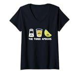 Womens The Three Amigos Salt Drink Lime Cinco de Mayo Taco Tuesday V-Neck T-Shirt