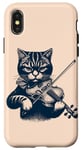 Coque pour iPhone X/XS Le Chat joue du Violon, d l Musique Classique, d l'orchestre