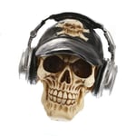 Raelf Statue de crâne de résine avec casque Vintage Vintage Home Decor Decor Office Bureau Ornement Creative Cadeau Crâche Figurine Simulation Crâne Skull Props Modèle Résine Résine Pirate Statue Haun