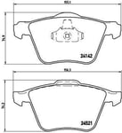 Bromsbelägg Brembo - Volvo - V70, V60, Xc70, S60, S80. Ford - S-max, Galaxy. Jaguar - Xf, Xk-serie, Xj, S-type, Xj x350, F-type