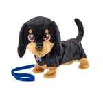 Animagic Waggles - Peluche Chien Saucisse Interactive - Jouet Electronique 23cm - A Partir de 2 Ans - Marche, Aboie et Remue Sa Queue - Amusant et Attachant