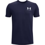 Under Armour Sportstyle Venstre Bryst T-skjorte Barn - Marinen - str. 164 - 176