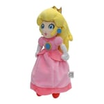 Princess Peach -pehmolelu punaisilla kengillä, vaaleanpunainen mekko, keltaiset hiukset ja kruunu, täytetyt nukkekokoelma, koristeet