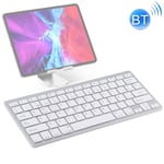 Computer Wireless Keyboard WB-8022 Ultra-thin Wireless Bluetooth Keyboard for iPad, Samsung, Huawei, Xiaomi, Tablet PCs or Smartphones, Spanish Keys(Silver) (Color : Silver)