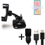 For Samsung Galaxy M33 5G car holder + CHARGER windshiled bracket 