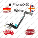 New iPhone XS Charging Port Flex Headphone Jack Mic Replacement White