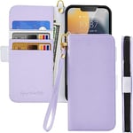 Tiyoo Flip Phone Case for Samsung Galaxy M13 4G/ A23/ M23 5G,Premium Magnetic Wallet Case for Phone Protection, Lychee Pattern PU Leather with Card Slots & Wrist Strap,Shockproof Phone Cover, Lavender