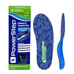 PowerStep Unisex Pinnacle, Pain Relief Insole, Supination, High Arch Support Orthotic for Women and Men Heel Cushion Shoe Inserts, Blue/Dark Green, 11/12 UK