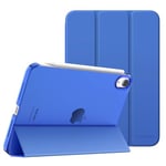 MoKo Case Fit New iPad Mini 6 2021 (6th Generation, 8.3-inch) - Slim Lightweight Hard Clear Back Shell Stand Cover with Translucent Frosted Back Protector, with Auto Wake/Sleep, Cobalt Blue