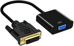 Adaptateur Dvi-D Vers Vga Dual Link 24+1 Mâle Vers Vga Femelle - Câble D'Extension Vidéo 1080P Pour Connecter Des Systèmes Dvi-D À Des Écrans Vga - Noir - 25 Cm