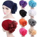 Damer stor blomma turban hatt mössa hatt turban retro krans gray