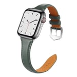 Slim Läderarmband Apple Watch 45mm Series 9 grön