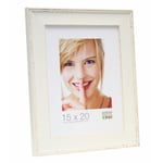 Deknudt Frames S45LF1 Cadre Photo avec Filet Look Peint Résine Blanc 15 x 15 cm