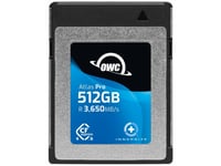 Owc Atlas Pro, 512 Gb, Cfexpress, 3650 Mb/S, 3000 Mb/S, Elektrostatiskt Urladdningsskydd (Esd), Slagtålig, Stöttålig, Uv-Beständig, Röntgentålig, Svart, Blå