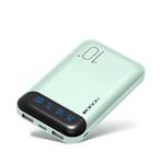 Power Bank 10000mAh Chargeur Portable Batterie Externe avec 2 Sorties USB 2,4 A et Entrée USB C Compatible avec Huawei iPhone 12 11 X iPad Samsung Galaxy S20 Android Tablette Plus (Mini Vert)