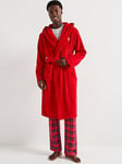 Liverpool FC Mens Hooded Dressing Gown, Red, Size M/L, Men