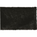 Tapis de bain déco fil doré en polyester noir 50x80cm