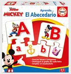 Educa - Apprendre… L'alphabet avec Mickey et Ses Amis, Jeu éducatif pour bébés Où Ils apprendront à distinguer la graphie de Chaque Lettre et à élargir Leur vocabulaire, à partir de 3 Ans (19328)