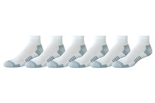 Amazon Essentials Men's Performance Comfortable Cotton Cushioned Breathable Athletic Ankle Socks, 6 Pairs, White, 5-11