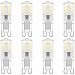 Höstkampanj, G9 LED-lampa, G9 LED 220v Naturvit 3000k 3w Halogenlampa Motsvarande 30w Halogenlampa 8 st