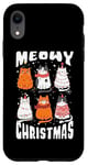 Coque pour iPhone XR Mignon chat miaou noël hiver drôle rétro vintage