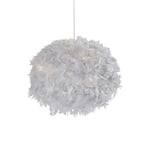 Lighting Collection D0949 Abat-Jour Rond en Forme de Boule de Plumes 50 cm, Gris