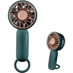 Mini Handheld Fan, Kraftfull Bordsfläkt med Spänne, Söt Design 3 Hastigheter Personlig Liten Bärbar, Lätt Makeup Laddningsbar USB-fläkt green