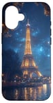 Coque pour iPhone 16 Tour Eiffel Paris France la nuit majestueuse