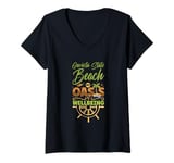 Womens Oasis of Wellbeing - Gaviota State Beach V-Neck T-Shirt