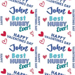 PERSONALISED BEST HUSBAND VALENTINES LOVE WRAPPING PAPER NAME GIFT PRESENT WRAP