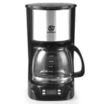 1.5L Filter Coffee Machine 12 Cup Digital Coffee Maker with Warm Anti Drip Black