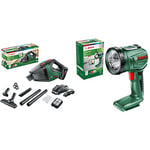 Aspirateur sans Fil Bosch - UniversalVac 18 (Batterie 2,5 Ah, système 18 V, dans Une boîte en Carton) & Lampe sans Fil UniversalLamp 18 (sans Batterie, Système 18V, sous Carton)