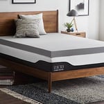 LUCID 4 pouces Surmatelas en mousse viscoélastique charbon de bambou - Queen