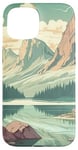 Coque pour iPhone 15 Rocky Mountain Lake Vintage Paysage graphique