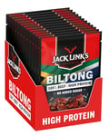 Jack Link's Biltong Jerky Original, Pack of 12 x 20 g, Gluten Free Meat Snack, High Protein 50%, Dried Meat for Gym, Fitness, Outdoor, Low Calorie Protein Snacks, 100% Beef