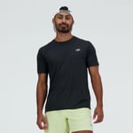 New Balance Athletics Löp T-shirt Svart med Reflexer - Perfekt för Träning och Löpning - Handla nu på Loparshop.se!