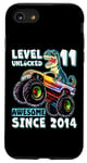 iPhone SE (2020) / 7 / 8 Level 11 Unlocked T Rex Monster Truck Dinosaur 11th Birthday Case