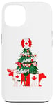 Coque pour iPhone 13 Pull de Noël moche avec drapeau canadien et arbre de Noël