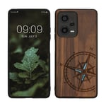 Wooden Case for Xiaomi Redmi Note 12 Pro 5G Navigational Compass Mother of Pearl