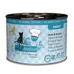 catz finefood Ragout N° 613 Nourriture Humide pour Chats au Poulet et aux Coquillages - Nourriture Fine pour Chats en Sauce sans céréales ni Sucre à Haute teneur en Viande - 6 boîtes de 190 g