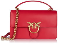 Pinko Love One Classic Light Veau en Soie, Sac Femme, R30q_Rouge-Antique Gold