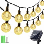 Lampe solaire à cordes en plein air -9m 50 led lampe solaire à cordes, avec boule de cristal, 8-mode lampe solaire IP65 étanche, adapté à l'été