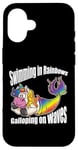 iPhone 16 Swimming in Rainbows Galloping on Waves Mystic Hybrid Case