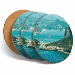 4 Set - Rio De Janeiro Sugar Loaf Coasters - Kitchen Drinks Coaster Gift #13278