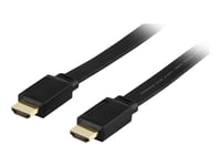 Deltaco Hdmi-1005F - Hdmi-Kabel Med Ethernet - Hdmi Han Til Hdmi Han - 50 Cm - Sort