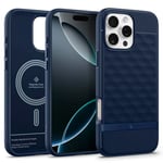 Caseology Parallax Mag Coque pour iPhone 16 Pro Max [Cube Hexa 3D Ergonomique] Coque de Protection magnétique de qualité Militaire Contre Les Chutes pour iPhone 16 Pro Max - Midnight Blue